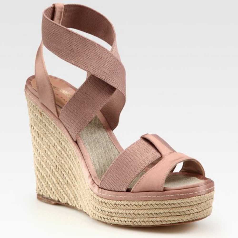 Pricilla Stretchy Satin Espadrille Wedges